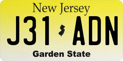 NJ license plate J31ADN