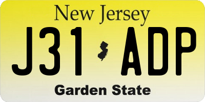 NJ license plate J31ADP