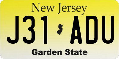 NJ license plate J31ADU