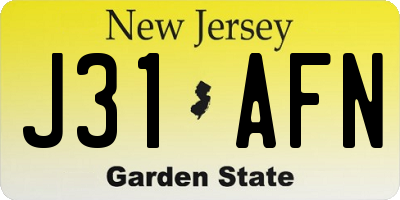 NJ license plate J31AFN