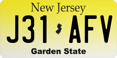 NJ license plate J31AFV
