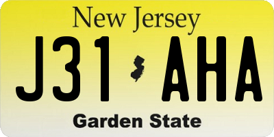 NJ license plate J31AHA