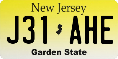 NJ license plate J31AHE