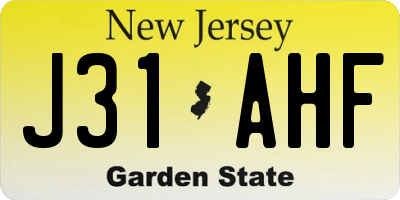 NJ license plate J31AHF