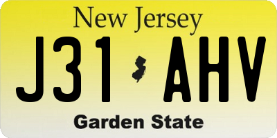 NJ license plate J31AHV