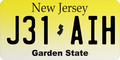 NJ license plate J31AIH