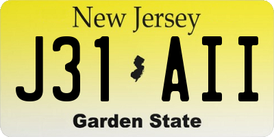 NJ license plate J31AII