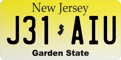NJ license plate J31AIU