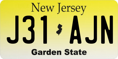 NJ license plate J31AJN