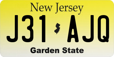 NJ license plate J31AJQ