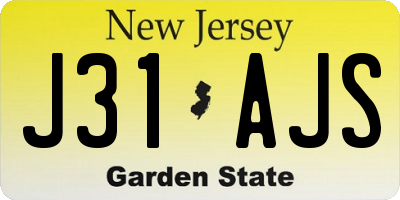 NJ license plate J31AJS