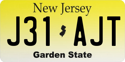 NJ license plate J31AJT