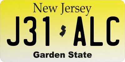 NJ license plate J31ALC