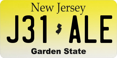 NJ license plate J31ALE