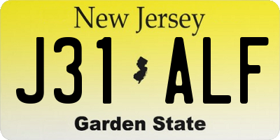 NJ license plate J31ALF