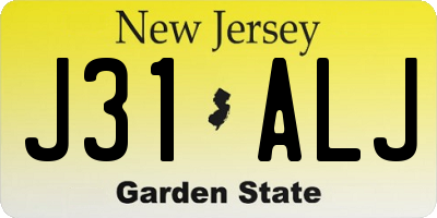 NJ license plate J31ALJ
