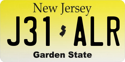 NJ license plate J31ALR