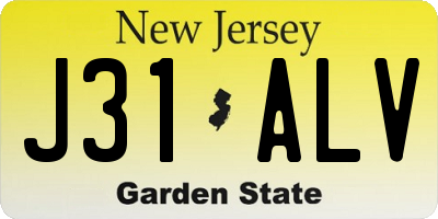 NJ license plate J31ALV