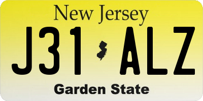 NJ license plate J31ALZ