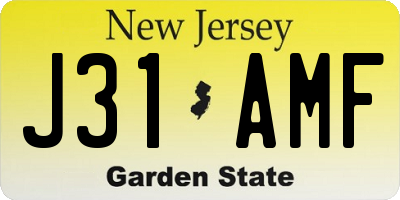 NJ license plate J31AMF