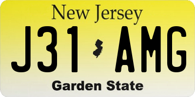 NJ license plate J31AMG