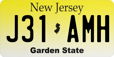 NJ license plate J31AMH