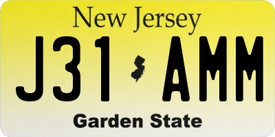 NJ license plate J31AMM