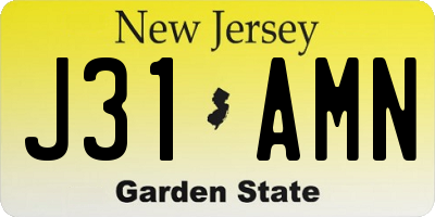 NJ license plate J31AMN