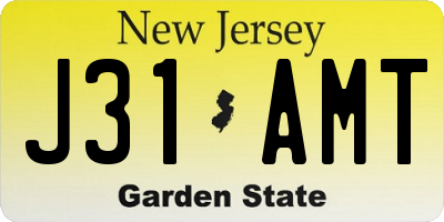 NJ license plate J31AMT
