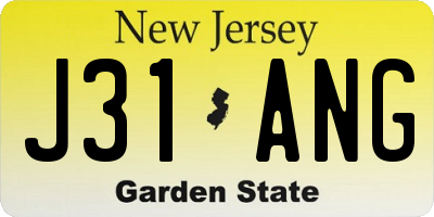 NJ license plate J31ANG