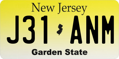NJ license plate J31ANM