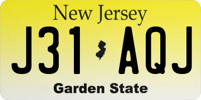 NJ license plate J31AQJ