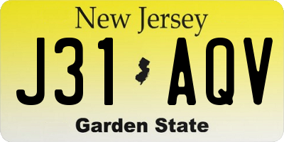 NJ license plate J31AQV