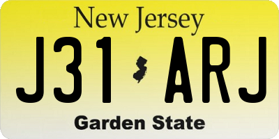 NJ license plate J31ARJ