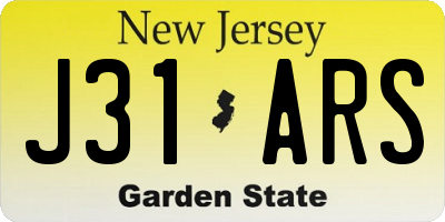 NJ license plate J31ARS