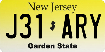 NJ license plate J31ARY