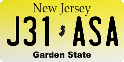 NJ license plate J31ASA