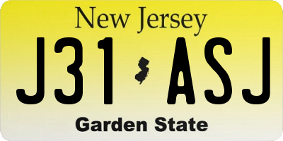 NJ license plate J31ASJ
