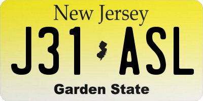NJ license plate J31ASL