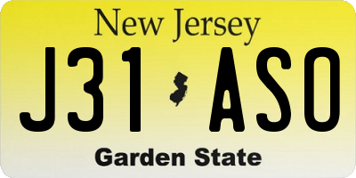 NJ license plate J31ASO