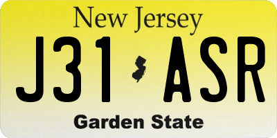 NJ license plate J31ASR