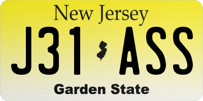 NJ license plate J31ASS
