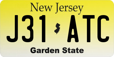 NJ license plate J31ATC