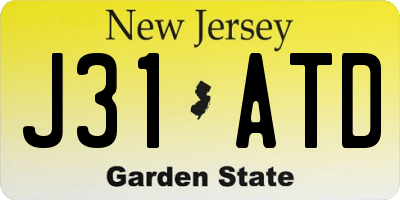 NJ license plate J31ATD