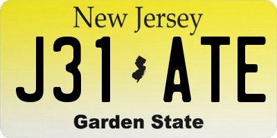 NJ license plate J31ATE