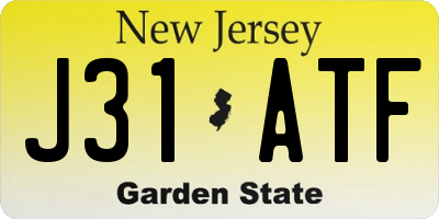 NJ license plate J31ATF