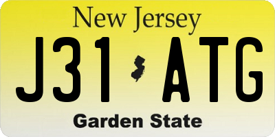 NJ license plate J31ATG