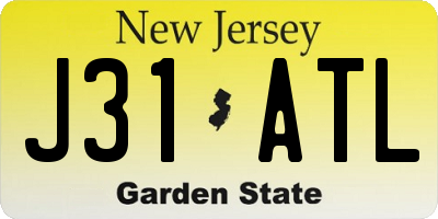 NJ license plate J31ATL