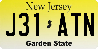 NJ license plate J31ATN