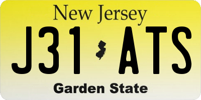 NJ license plate J31ATS